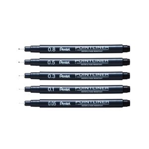 PENTEL Pointliner Black 5pc set